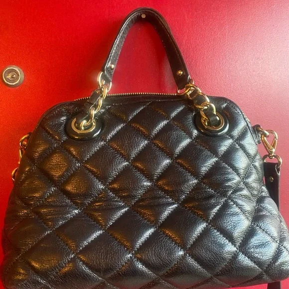 Kate Spade small Georgina GoldCoast satchel crossbody quilted shimmer/black NWOT - Picture 3 of 13